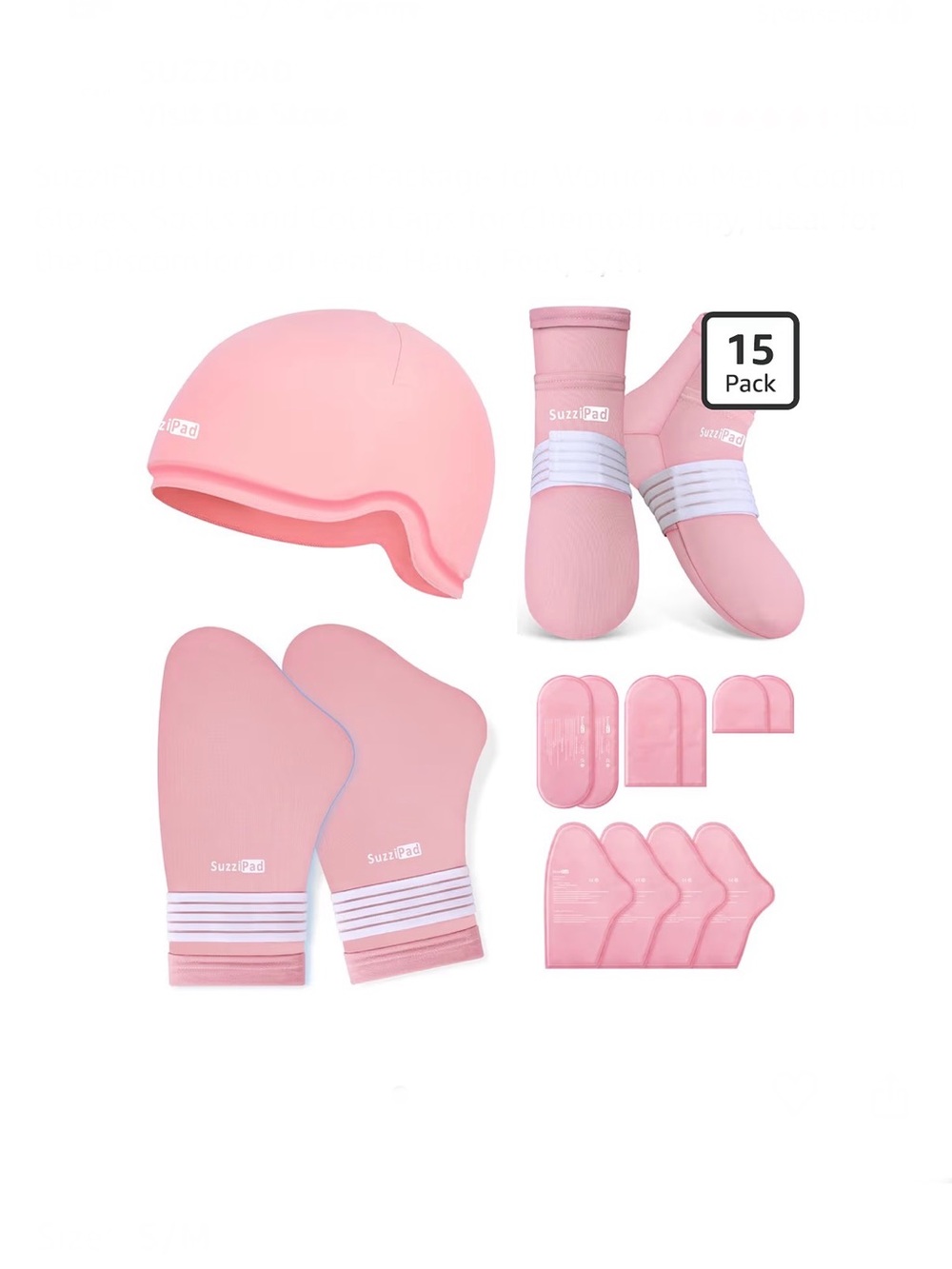 SuzziPad Cold🥶Therapy Cap🧢Socks🧦Gloves🧤Chemo Care Package Sz S/M